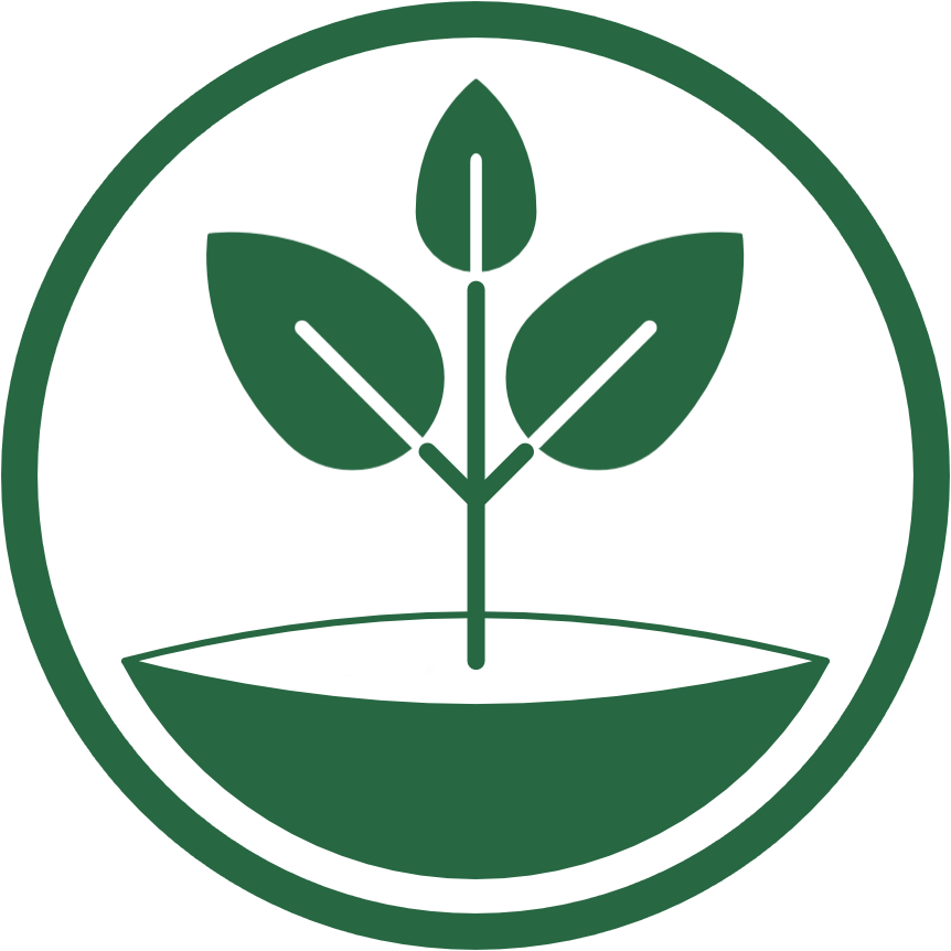 Eko lab logo, green, plant, three leaves, pot, indoor gardens